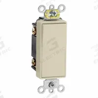 LEVITON Wall Switch: Rocker Switch, 3-Way, Maintained, Ivory, 120/277V AC, 15 A (MPN 5693-2I). Key specifications — Illuminated: Yes; Voltage Rating: 120/277V AC.