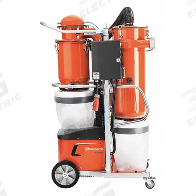 HUSQVARNA Dust Collector: 480 V AC, 406 cfm, 3 in Hose Dia., 10 hp, HEPA - Industrial Silica Dust Collectors