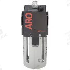 ARO Compressed Air Lubricator: Mist, 1/2 in NPT, 156 cfm, 150 psi Max Op Pressure, 125°F Max Op Temp (MPN L36341-100). Key specifications — attr111774: Aluminum; attr111402: 2000; attr111761: ARO.