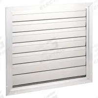 44.75"H-W Alu Universal Backdraft Dampr: For 42 in Fan, Single Panel, 44 3/4 in H, 44 3/4 in W, Felt (MPN 3HHT2). Key specifications — Airflow Direction: Horizontal; Brand: DAYTON; Maximum Air Velocity: 2250 fpm; Mounting Position: Horizontal.