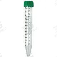 APPROVED VENDOR Centrifuge Tube: Centrifuge Tube, Polypropylene, 15 mL Capacity - mL, Conical, HDPE (MPN 229418). Key specifications — Brand: APPROVED VENDOR; Graduated: Yes; Closure Color: Green; Includes Closure: Yes; Body Color: Natural; Bottom Shape: Conical; Body Material: Polypropylene.