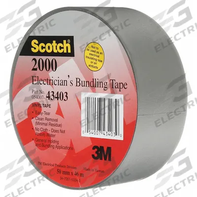 3M Electrical Tape: 2 in Wd, 50 yd Lg, 6 mil Thick, Vinyl Film, Rubber - General Purpose Electrical Tape