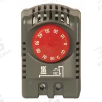 WIEGMANN Thermostat: Heating Only, Celsius, -10°C Temp Setpoint - Min, 80°C Temp Setpoint - Max, Adj (MPN TANC1080C). Key specifications — Mounting Style: DIN Rail; Brand: WIEGMANN; Switch Action: Close on Rise; Temperature Adjustment: Adjustable.