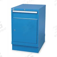 LISTA Modular Drawer Cabinet: 22 1/4 in x 28 1/2 in x 33 1/2 in, 1 Drawers, 4 Compartments, Steel (MPN MP06-0202A-FBKABB). Key specifications — Drawer Inside Height: (1) 5 in; Drawer Access: Single; Base Type: Frame; Number of Compartments per Drawer: (1) 4; Brand: LISTA; Cabinet Color: Bright Blue.