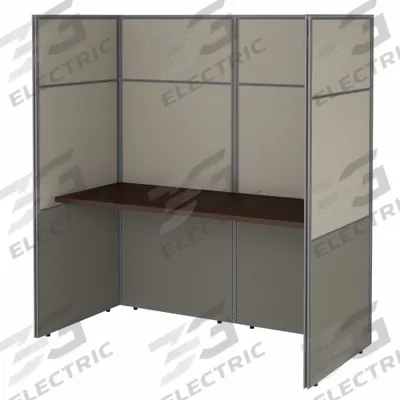 BUSH BUSINESS FURNITURE Modular Cubicle Workstation: 66 in Overall Ht, 61 in Overall Wd - Office Cubicles with Privacy Panels