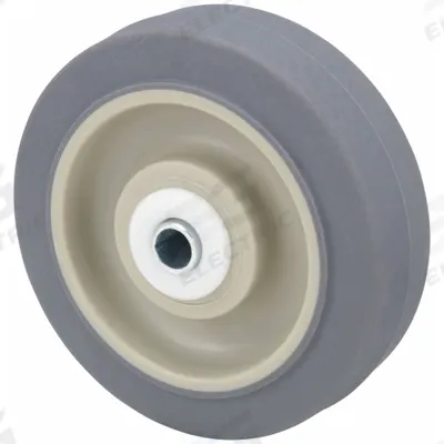 APPROVED VENDOR Caster Wheel: 4 in Wheel Dia., 1 1/4 in Wheel Wd, Rubber, 165 lb Load Rating - Nonmarking Rubber Tread on Plastic Core Wheels