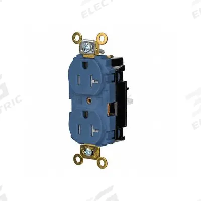HUBBELL Receptacle: Duplex, 5-20, Blue, 125V AC, 20 A, 2 Pole / 3 Wire (MPN HBL5362STBLTR) - General Purpose Receptacles