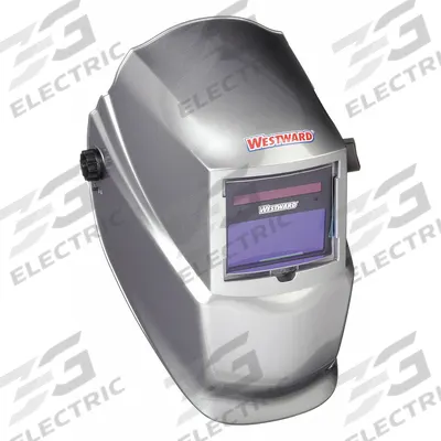 WESTWARD Welding Helmet: Auto-Darkening, 2 Arc Sensors, Gray, W9-13, 3.82 in x 1.73 in - Auto-Darkening Welding Helmets - Solid Color