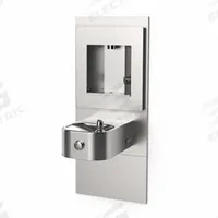ELKAY Drinking Fountain with Bottle Filler: In-Wall, Non-Refrigerated, Push Button, Stainless Steel (MPN LZLMSN-EDFPVM214DK). Key specifications — Brand: ELKAY; Housing Material: Stainless Steel; Filter Access: Bottom Panel Access; Housing Finish: Stainless; Chilling Capacity: Non-Refrigerated; Housing Color: Gray.