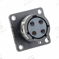 SOURIAU Electrical Connector: Trim Trio UTGX 12, Square Flange Receptacle, 3 + Ground Contacts, 13 A (MPN UTGX012D4S). Key specifications — attr1043586: 0.318 in to 0.405 in Socket Contact; attr1043574: Contacts Included; attr1043578: PCB; attr1020114: SOURIAU; attr1043080: 1/3 Bayonet; attr1043085: IP69K; attr1043079: Trim Trio UTGX; attr1043575: Female.