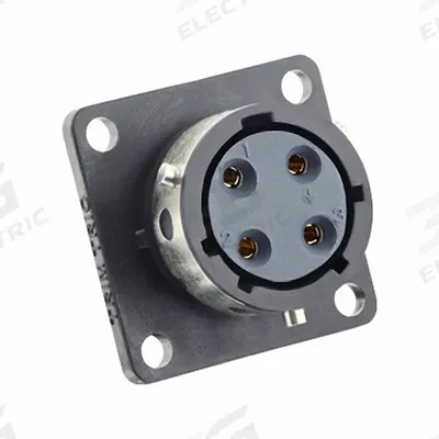 SOURIAU Electrical Connector: Trim Trio UTGX 12, Square Flange Receptacle, 3 + Ground Contacts - Trim Trio UTGX Harsh Environment Circular Connectors