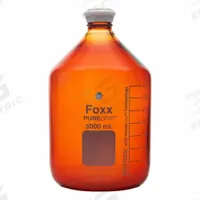 FOXX LIFE SCIENCES Glass Media, BOD, & Specialty Lab Bottles - Glass Lab Media Bottles: 10 L, GL45 (MPN 1519038-FLS). Key specifications — Closure Type: Screw-On; Mouth Size: Wide; Screw Closure Size: GL45; Brand: FOXX LIFE SCIENCES; Body Color: Amber.
