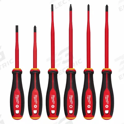MILWAUKEE Insulated Screwdriver Set: 1-10 Pieces, 6 Pieces - Insulated Screwdriver Sets