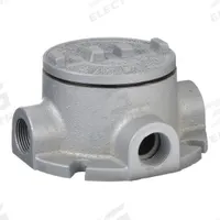 Conduit Outlet Body: Aluminum, GRF, 1 in Trade Size, T Body, 18 cu in Body Capacity (MPN GRFT100-A). Key specifications — Series: For Standard Body; Compatible Conduit Trade Size: 1 in; Thread Gender: Female; Hub Style: Threaded; Cover Included: Yes; Body Style: T; Connection Type: Threaded; Back Type: Flat.