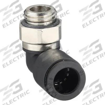 LEGRIS Push-Fit Elbow Fitting: 10 mm OD x 1/4 in Pipe Size, Push-to-Connect x MBSPP - Nylon & Nickel-Plated Brass Tube Fittings