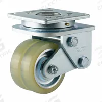 FOOT MASTER Plate Caster: Swivel, Polyurethane, 125 mm Wheel Dia, 35 mm Wheel Wd, 185 mm Mounting Ht (MPN GASD-125ASF-HUD). Key specifications — Caster Type: Swivel; Brand: FOOT MASTER.