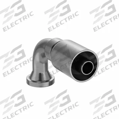PARKER Hydraulic Crimp Fitting: Steel x Steel, 90° Elbow, -12 For Hose Dash Size - Crimp Hydraulic Hose Fittings with Flange Connection