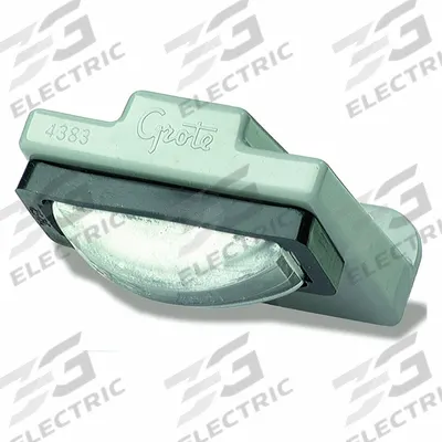 GROTE License Plate Light: Incandescent, License Plate Light, Clear, Rectangular - Vehicle License Plate Lights
