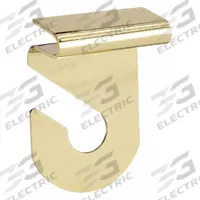 APPROVED VENDOR Under-Shelf Hook: Clip-In, 10 lb Wt Capacity, 1 Points per Hook, Brass, Steel (MPN 1RCJ9). Key specifications — Color: Brass; Finish: Brass; Material: Steel; Product Type: Under-Shelf Hook.