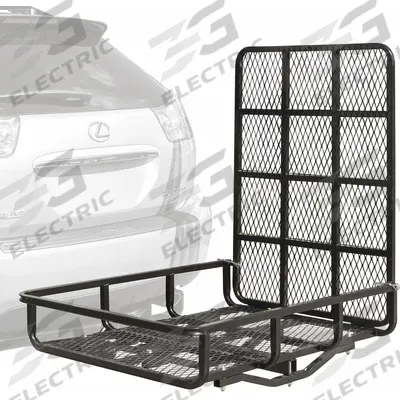 APEX Cargo Carrier: Cargo Carrier with Ramp, Ramp Included, Steel, 7 1/2 in Overall Ht - Hitch-Mount Cargo Carriers with Ramp