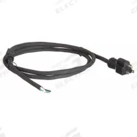 APPROVED VENDOR Power Cord: 6 ft Lg, 3/16, 5-15P Plug, Bare Wire Receptacle, SJO, Rubber, 125V AC (MPN E3606). Key specifications — Brand: APPROVED VENDOR; Jacket Material: Rubber.