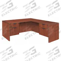 LEGACY L-Shaped Office Desk: Melamine, Cherry, 2 Pedestals, 2 Drawers, 66 in Overall Wd (MPN LLD663047CH). Key specifications — Desktop Material: Melamine; Includes Modesty Panel: Yes; Kit Product Type: L-Shaped Office Desk; Desktop Color: Cherry; Brand: LEGACY; Frame Color: Cherry; Frame Material: Melamine; Product Type: L-Shaped Office Desk.