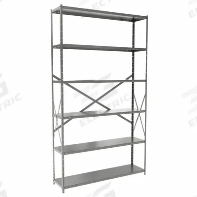 HALLOWELL Metal Shelving: Standalone, Medium-Duty, 48 in x 12 in, 84 in Overall Ht - Medium-Duty Standalone Open Metal Shelving