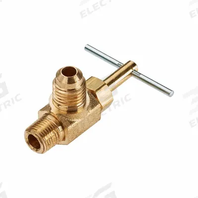 Parker Needle Valve: Angle Valve Body, Brass, Screw-In Bonnet, 1/4 in Pipe Size - Brass Angle-Body Needle Valves