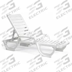 GROSFILLEX Chaise Lounge: White, Resin, White, 2 Chairs, 12 in Chair Ht, 27 in Chair Wd, Glossy (MPN US031004)
