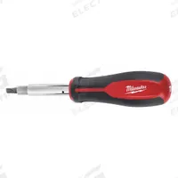 MILWAUKEE Multi-Bit Screwdriver: ECX/Phillips/Slotted/Square Tip, 8 Tips, 10 in Overall Lg, Long Lg (MPN 48-22-2760). Key specifications — attr1205339: Square #1 + #2; attr1205303: MILWAUKEE.