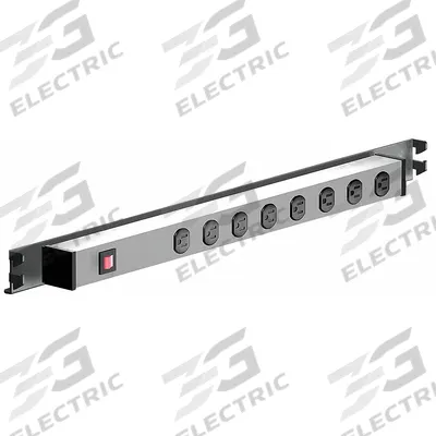 HERGO Power Strip: Gray, 29 1/8 in Overall Ht, 3 in Overall Wd, 2 1/8 in Overall Dp - Power Strips