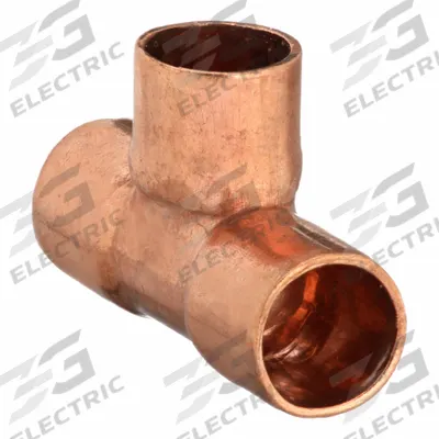 NIBCO Sweat Fitting Tee: 3/8 in CTS x 3/8 in CTS x 3/8 in CTS, Cup x Cup x Cup - Wrot Copper Tube Fittings
