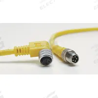 Cordset: M8 Male Right Angle X Bare Wire, 3 Pins, Yellow, PVC, 2 m Cable Lg, 24 AWG Wire Size (MPN 403007A10M020). Key specifications — Cable Jacket Color: Yellow; End 1 Mounting Orientation: Right Angle; End 1 Gender: Male; End 1 Connection Type: M8; Cable Jacket Material: PVC; Brand: BRAD HARRISON; IP Rating: IP67; End 2 Connection Type: Bare Wire.