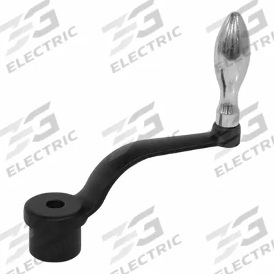JW WINCO Crank Handle: Cast Iron w/ Steel Grip, 10 mm Bore Dia - Offset Crank Handles with Fixed Grip