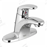 AMERICAN STANDARD Mid Arc Bathroom Faucet: Colony Pro, Metal, Chrome Finish, 1.2 gpm Flow Rate, Arc (MPN 7075004.002). Key specifications — Includes: Metal body with metal lever handle.; Brand: AMERICAN STANDARD; Series: Colony Pro.