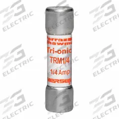 MERSEN Fuse: TRM Series, Midget, Time-Delay, 250 mA, 250 V AC, 13/32 in x 1 1/2 in, Non-Indicating (MPN TRM1/4). Key specifications — Series: TRM; Brand: MERSEN.