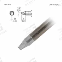 HAKKO Soldering Tip: T39 Series, Chisel, 2.4 mm W, 6 mm Lg (MPN T39-DS24). Key specifications — Brand: HAKKO; Compatible Handpiece Manufacturer Model Number: FX-9702; Manufacturer Part Number: T39-DS24.
