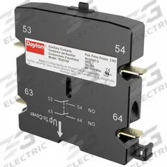 DAYTON Auxiliary Contact: 2NO, 10 A Max Current (AC), Side Mount, Side-Mounted (MPN 783XY5). Key specifications — Brand: DAYTON.