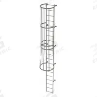 TRI-ARC Fixed Ladder with Safety Cage: 19 ft Overall Ht, 18 in Overall Wd, Steel, 20 Rungs (MPN WLFC1120). Key specifications — Brand: TRI-ARC; Assembly: Unassembled; Number of Sections: 2.