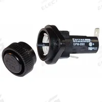 MERSEN Panel Mount Fuse Holder: For Fuse Size 13/32 in x 1 1/2 in, 1 Pole, 30 A Max, 600 V AC (MPN GPM-B90). Key specifications — Fuse Holder Termination Type: Right Angle 1/4 in Quick Connect; Fuse Holder Cap Style: Bayonet Knob; Brand: MERSEN.