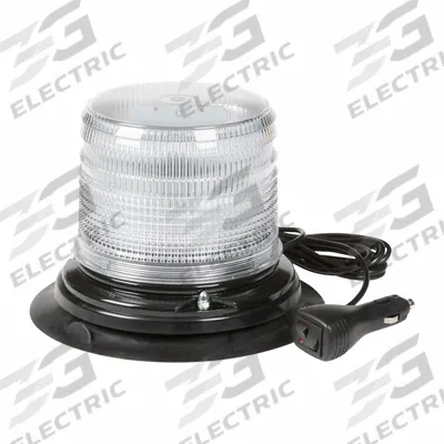 GROTE Flashing Beacon: Flashing Beacon, White, 8 1/16 in Overall Wd, 5 3/4 in Overall Ht - Vehicle Flashing Beacons