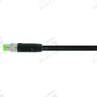 Cordset: M8 Male Straight X Bare Wire, 3 Pins, Black, PVC, 10 m Cable Lg, 24 AWG Wire Size (MPN 7000-08001-6101000). Key specifications — Cable Jacket Color: Black; End 1 Mounting Orientation: Straight; End 1 Gender: Male; End 1 Connection Type: M8; Cable Jacket Material: PVC; Brand: MURRELEKTRONIK; IP Rating: IP66K; End 2 Connection Type: Bare Wire.