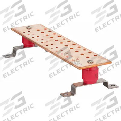 HUBBELL PREMISE WIRING Grounding Busbar: Copper, 16 in Grounding Bar Lg - Grounding Busbars with Standoffs