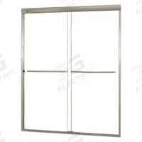 FOREMOST Shower Door: 53 in Min. Door Wd, 57 in Max. Door Wd, 65 in Overall Ht, Clear Tempered Glass (MPN CVSS5765-CL-BN). Key specifications — Brand: FOREMOST; Door Frame Finish: Brushed Nickel.