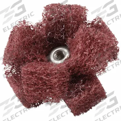 SCOTCH-BRITE Cross Buff: 1 1/2 in Dia x 1/2 in W, #8-32 Eyelet, Aluminum Oxide - Surface-Conditioning Cross Buffs for All Metals