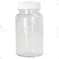 QORPAK Wide Mouth Bottle: PET, 250 mL, 8.5 fl oz, Closure Included, Colorless, 45-400, Polypropylene (MPN PLC-06837). Key specifications — Brand: QORPAK; Graduated: No; Body Color: Colorless.