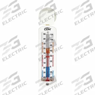 CDN Refrigerator/Freezer Thermometer: Food Safety, Analog, 4 1/2 in Overall Lg - Refrigerator & Freezer Thermometers