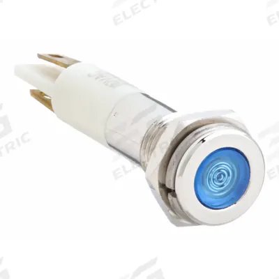 APPROVED VENDOR Flush Panel Light: 5/16 in Panel Mounting Hole Dia, LED, Blue, Flush Head - LED Indicator Pilot Lights