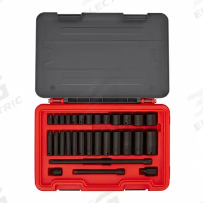 PROTO Socket Set: 3/8 in Drive, 31 Piece, SAE - SAE Socket Sets with Drive Tools