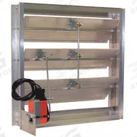 23.8"H-W 14.5"L Squ Mtrzd Contrl Dampr: For 24 in Dia, 14 1/2 in L, 23 3/4 in H, 23 3/4 in W, Single (MPN 5NKK4). Key specifications — Nameplate Voltage: 100/240V AC; Blade Seal Material: TPV; Blade Type: Flat Blade; Brand: DAYTON; Maximum Air Velocity: 3500 fpm; Switch Action: Normally Open.